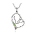 Heart Necklace In 925 Silver Chain Necklace IN Aniversary Diamond Neckacle Women